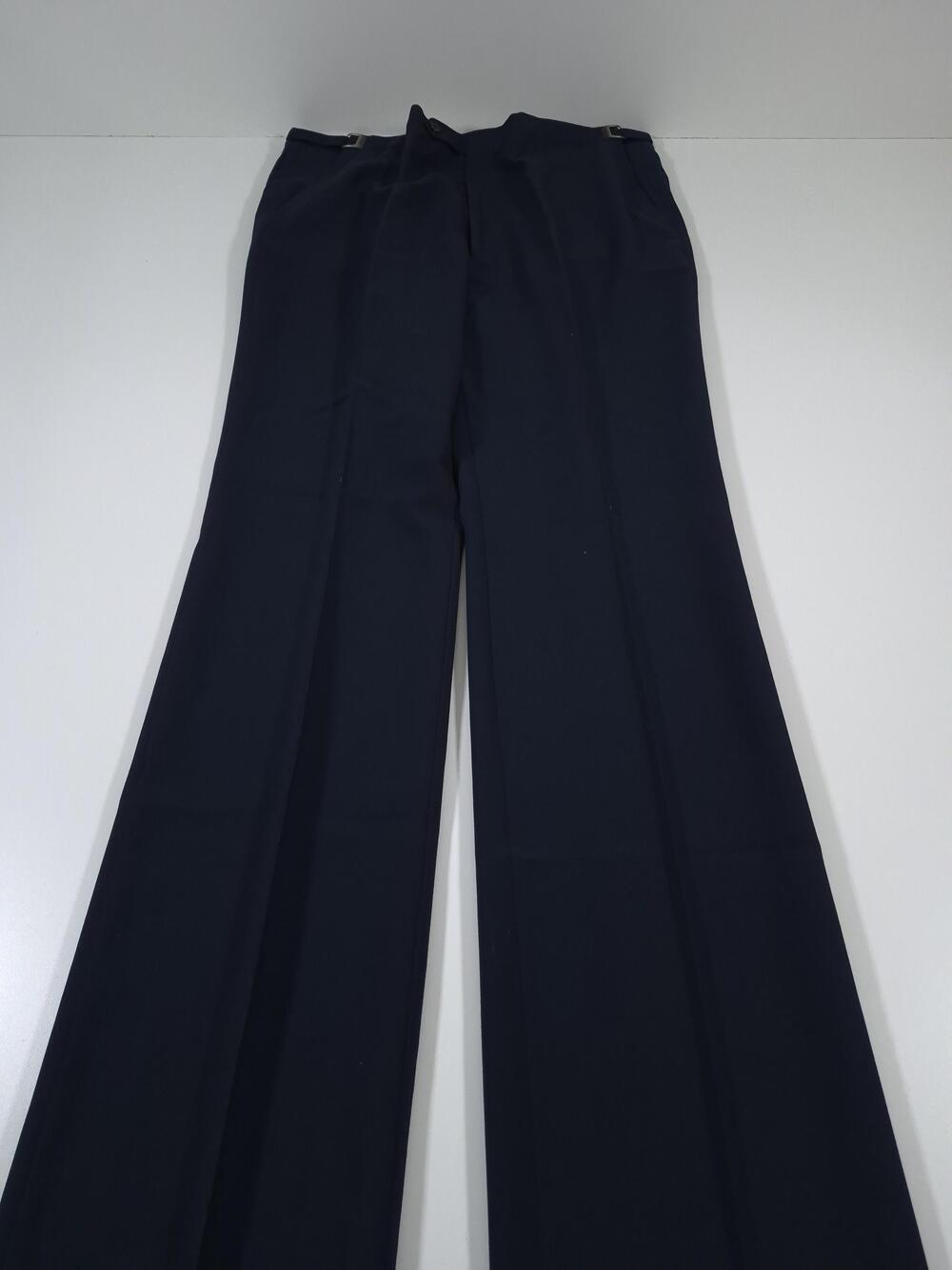 VTG Jaymar Dress Pants Mens 38x36 Blue Wool Blend Flat Front Made USA Unhemmed